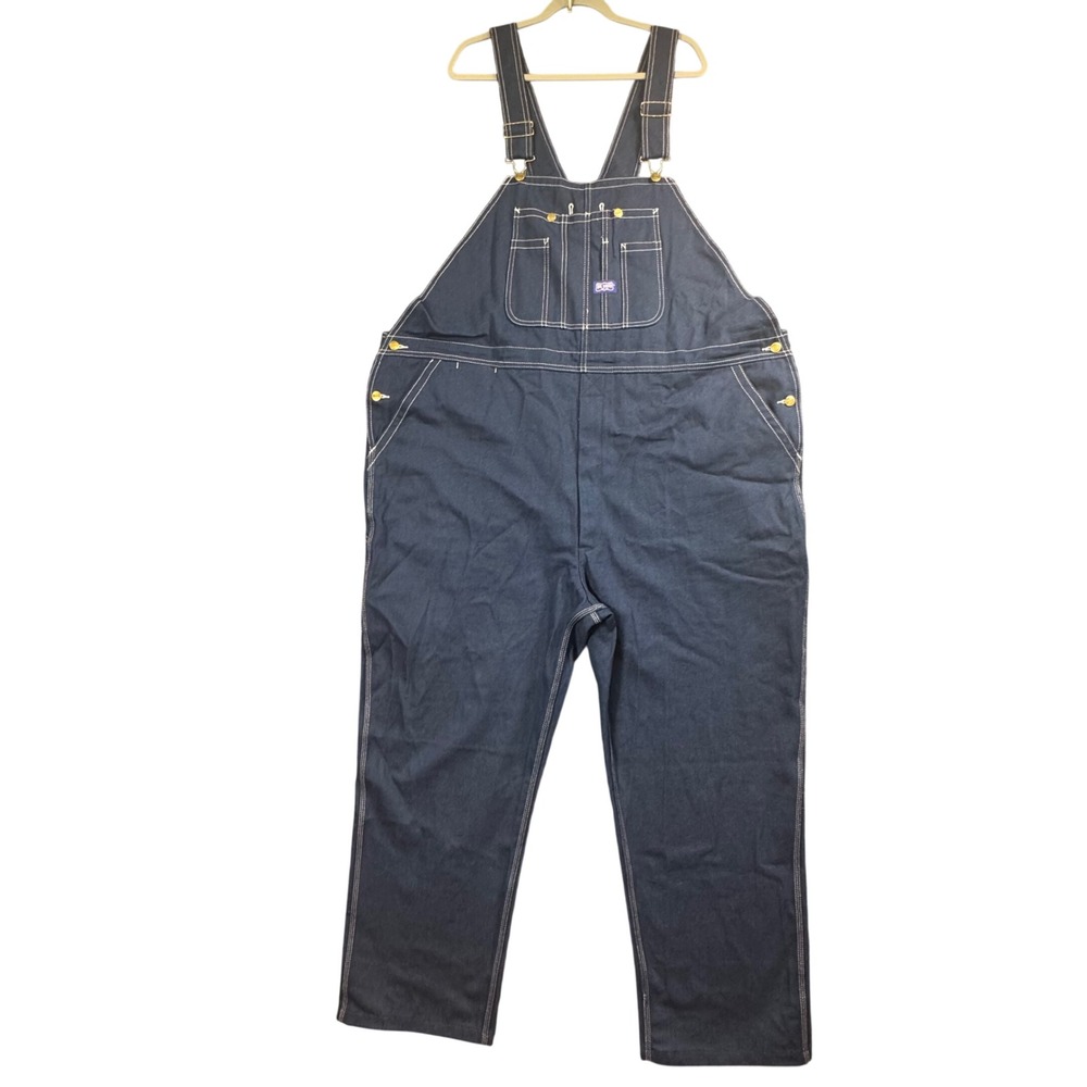 Big Smith Denim Overalls 52x32 Rigid Bib Workwear Utility Industrial Rugged NWT